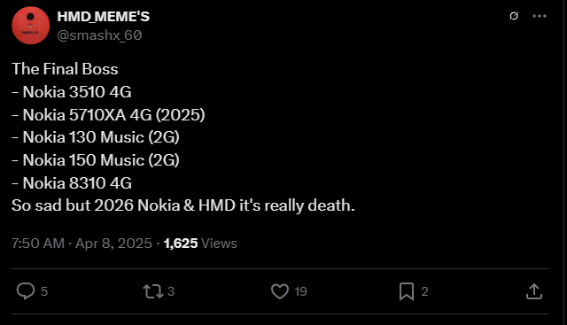 Image source – X - Nokia and HMD gear up for one last dance before their 2026 breakup